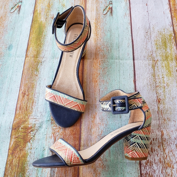 Modcloth Sidewalk Strut Woven Ankle Strap Heels 8 - Picture 4 of 8